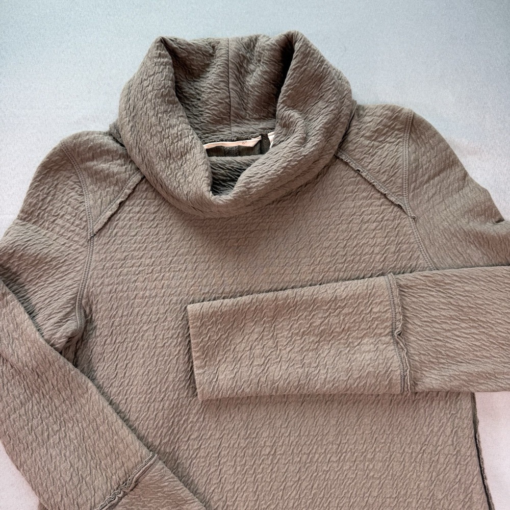Soft Surroundings Women's‎ Army Green Cowl Neck Top Pullover Stretch Buttons XS